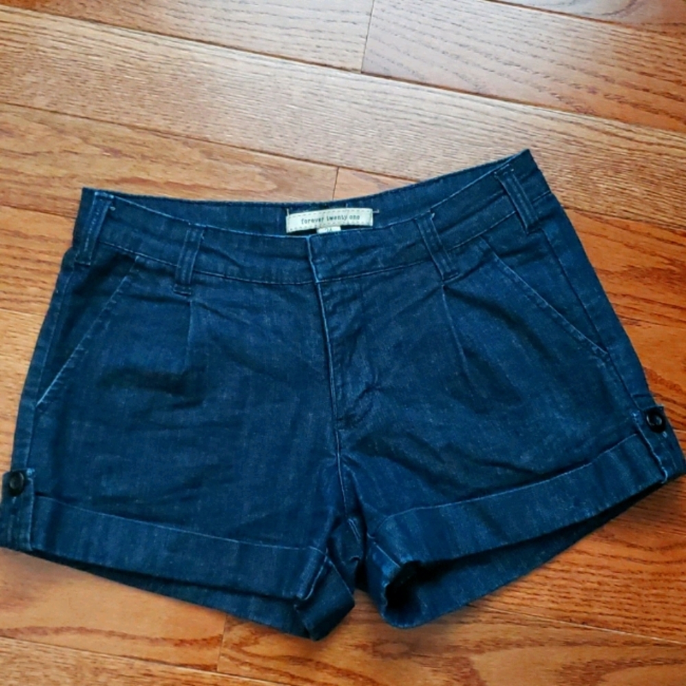 2 for 15 Forever 21 Dark Blue Denim Short Shorts